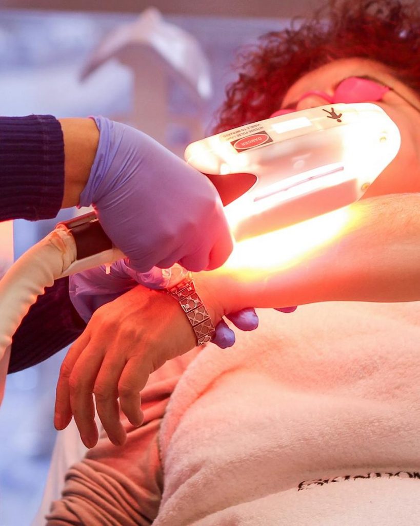 treatment from a specialist in a clinic setting.